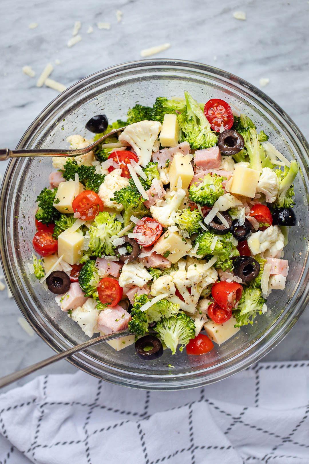 Keto Cauliflower Broccoli Ham Salad Recipe â