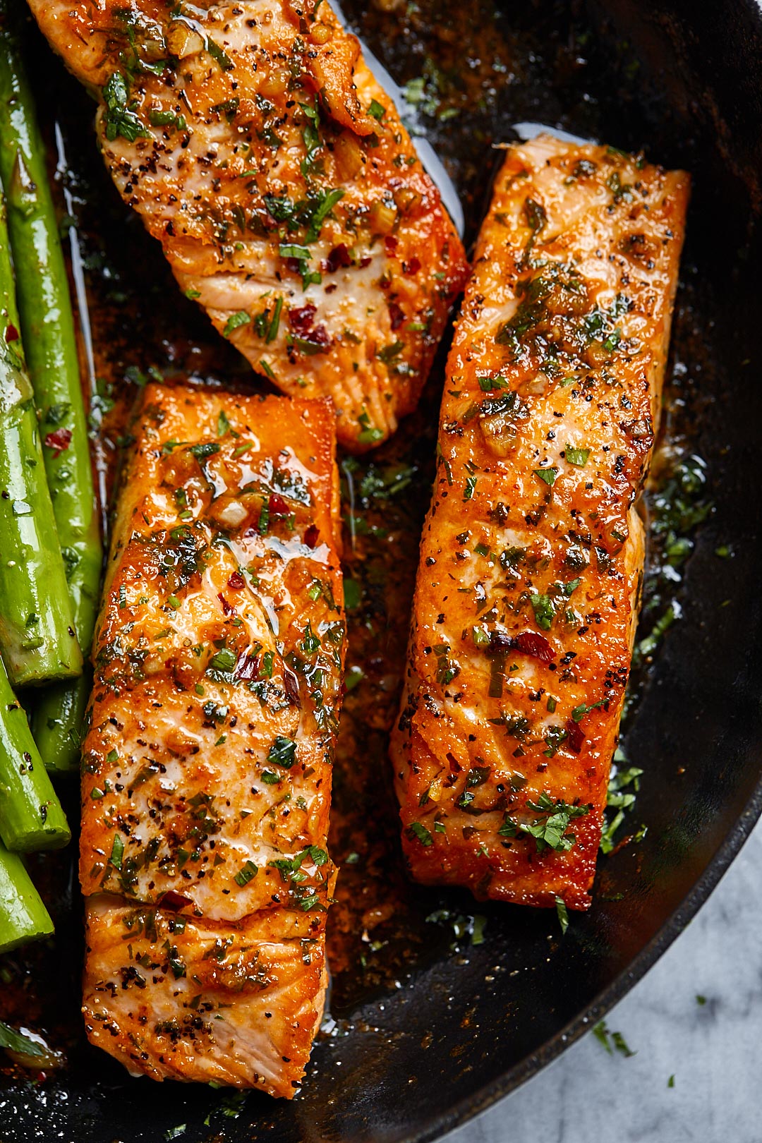 Garlic Butter Salmon with Lemon Asparagus Skillet recipe 2