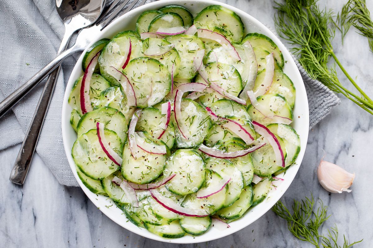 Cucumber Salad with Creamy Dill Sauce