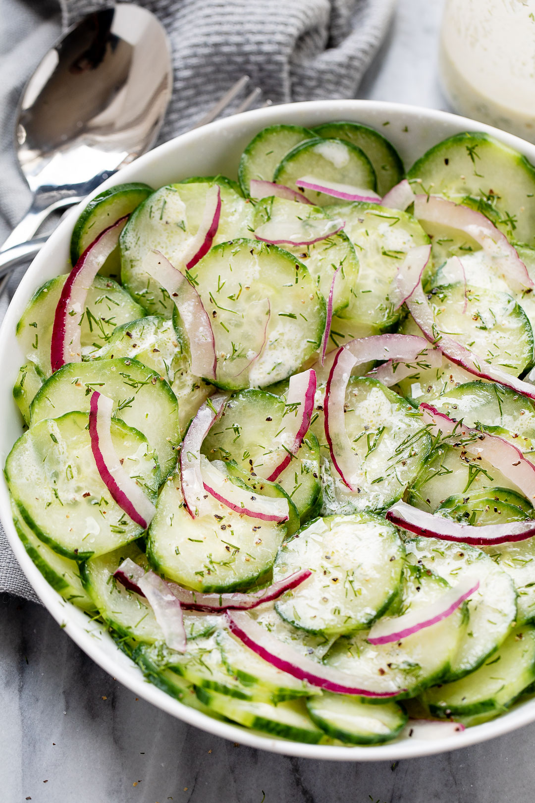 Marinated Cucumber Salad Recipe with Creamy Dill Sauce – Cucumber Salad