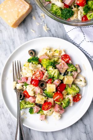 Cauliflower Broccoli Ham Salad {Low Carb / Keto}
