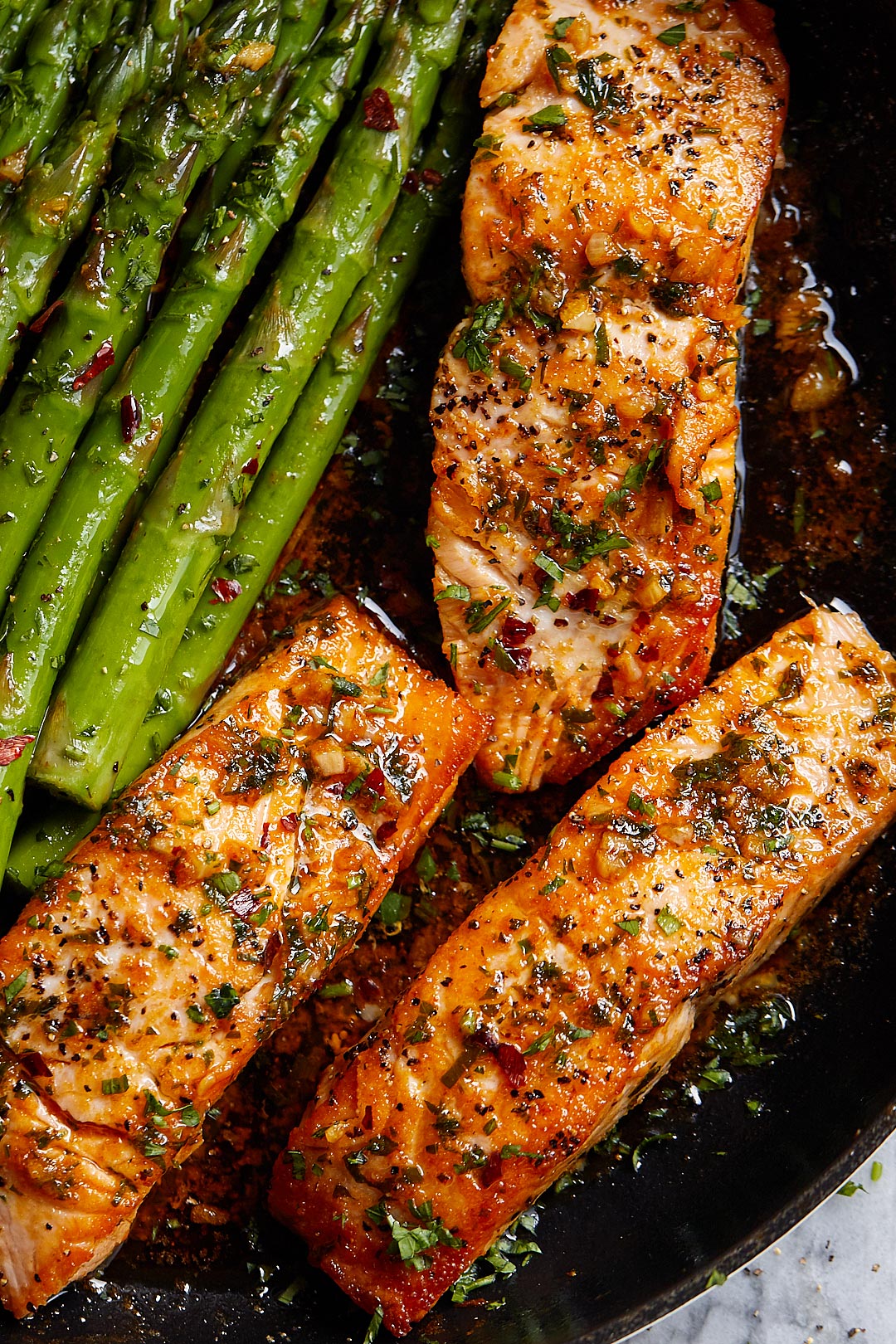 Garlic Butter Salmon Recipe with Lemon Asparagus – Healthy salmon ...