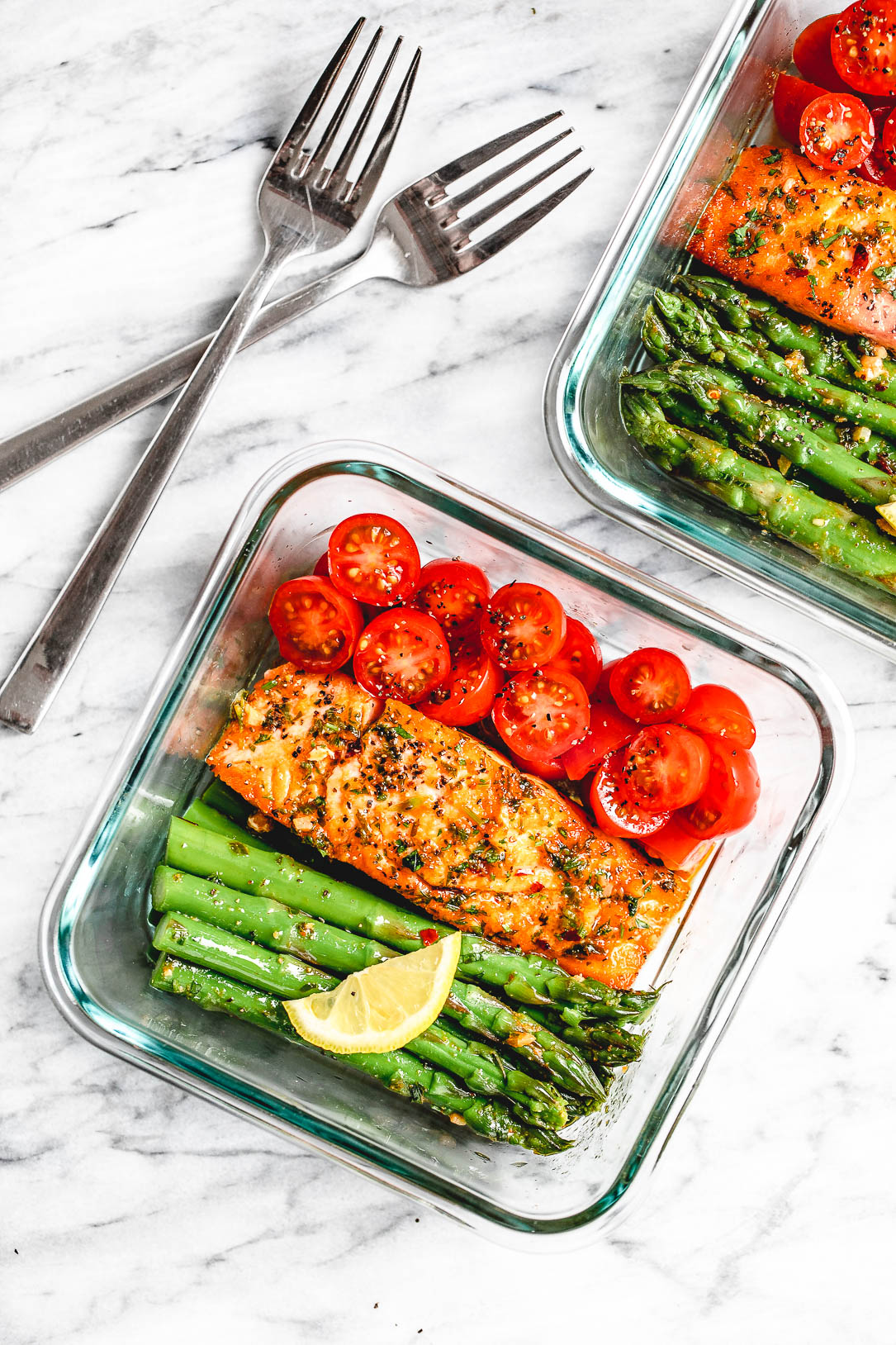 15-Minute Meal-Prep Garlic Butter Salmon with Asparagus