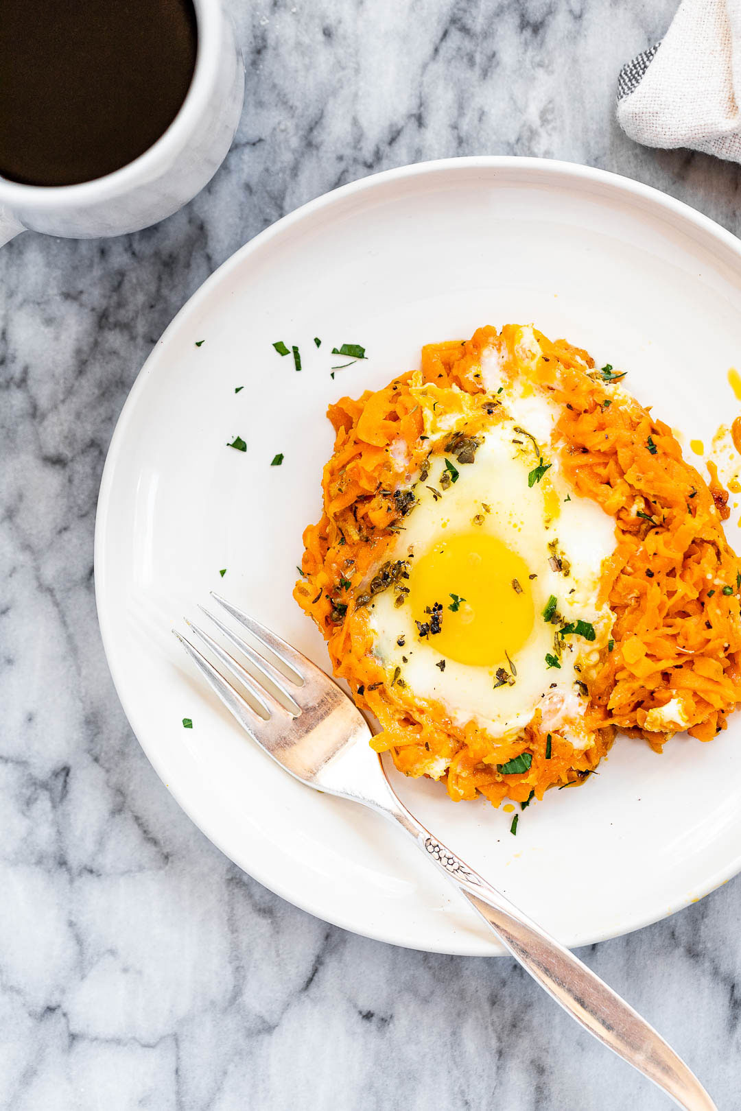 Garlic Parmesan Sweet Potato Eggs Breakfast Recipe – Sweet Potato