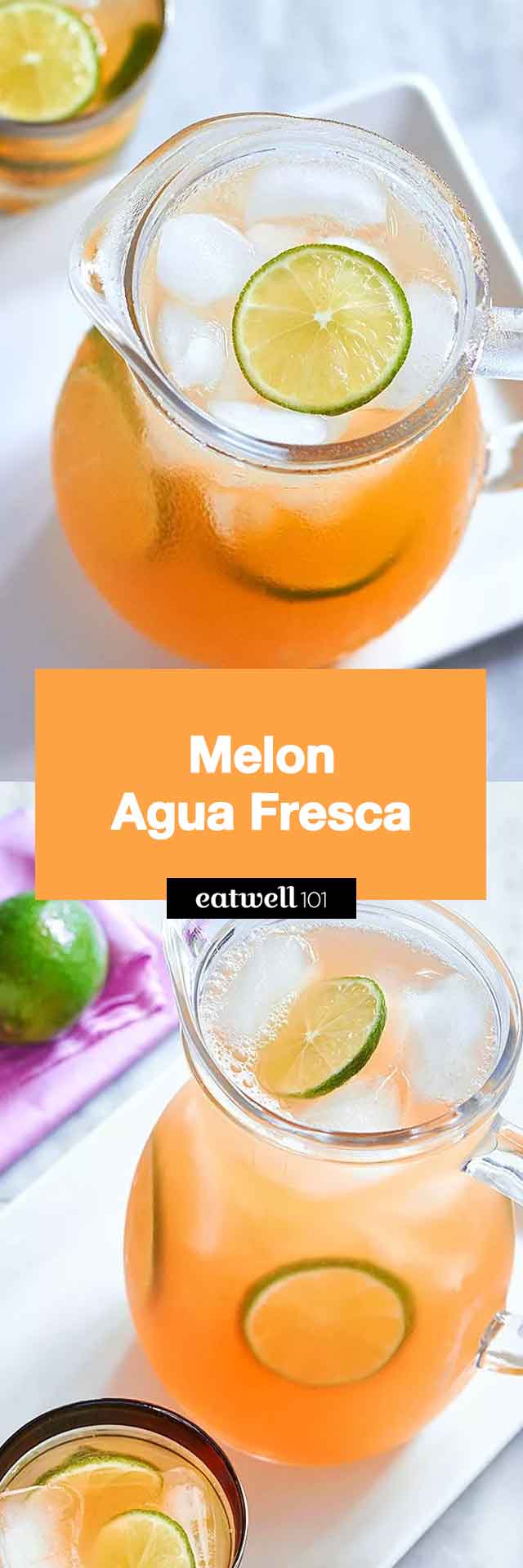 Melon Agua Fresca - #melon #cantaloupe #drink #eatwell101 - This agua fresca recipe is Summer hydration at its best – only 3 ingredients!