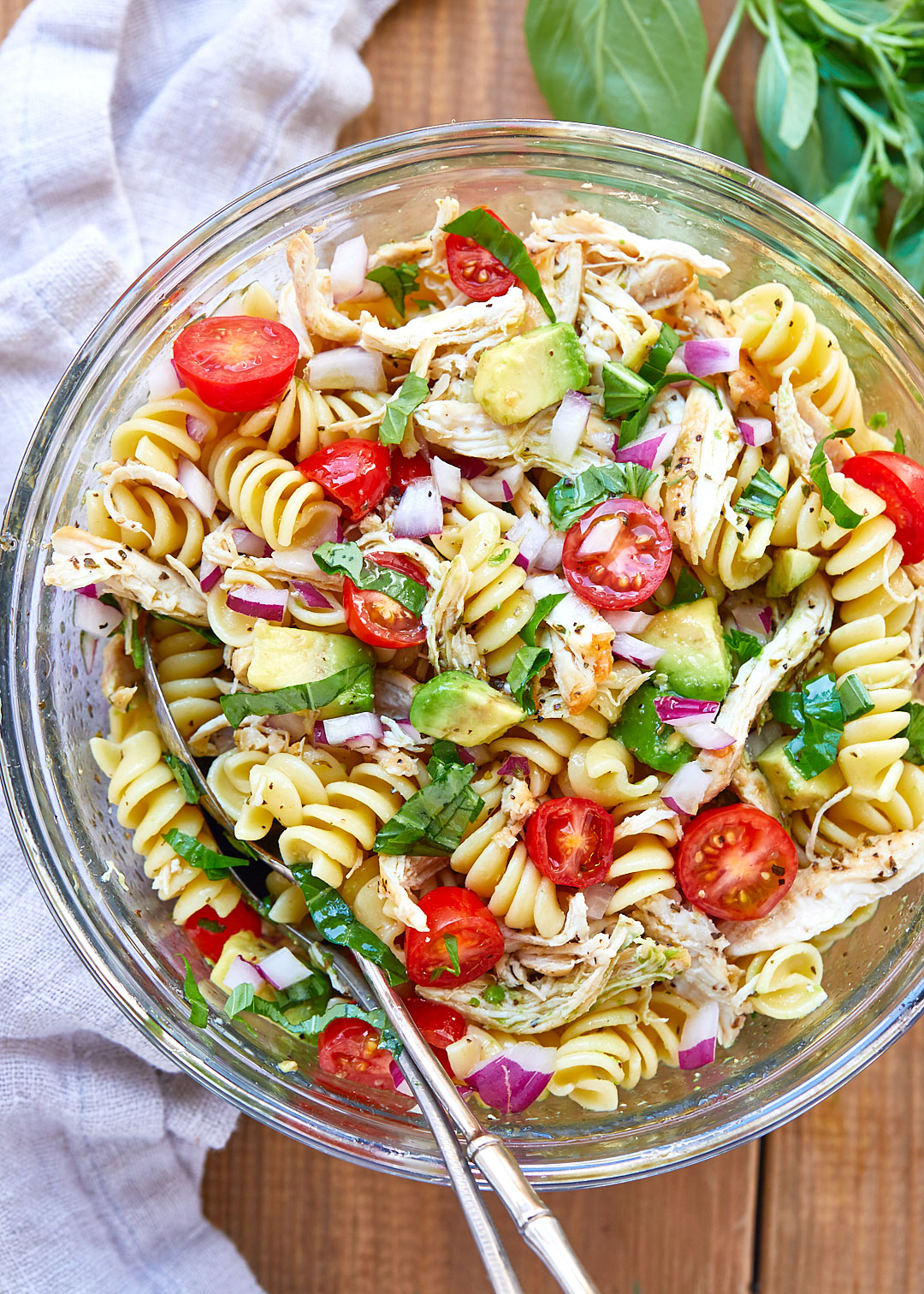 Healthy Chicken Pasta Salad Recipe with Avocado – Chicken Pasta Salad ...