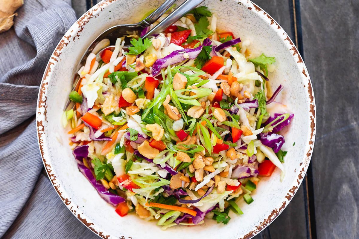 Healthy Cabbage Salad with Orange-Lime Dressing