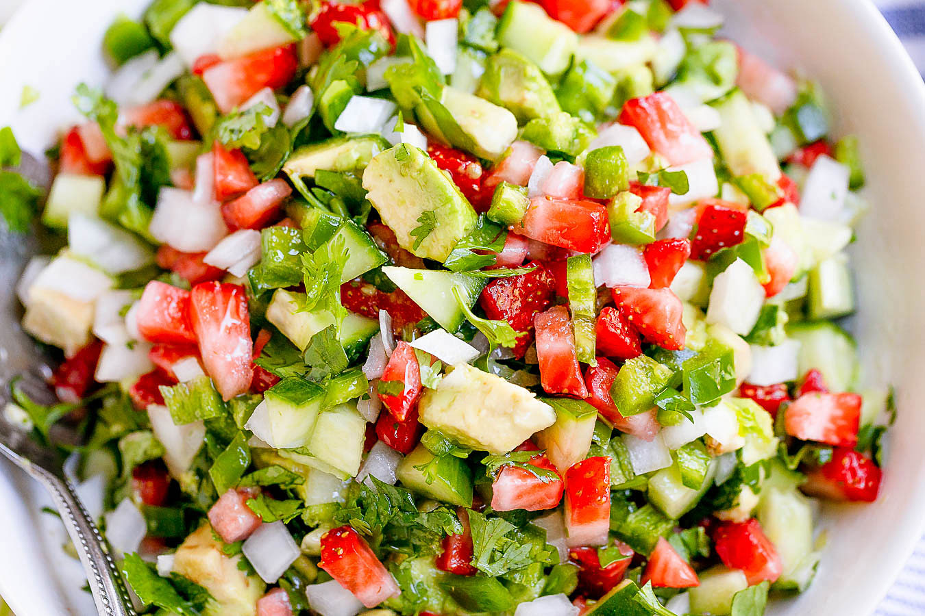 Cucumber Avocado Salsa with Strawberries