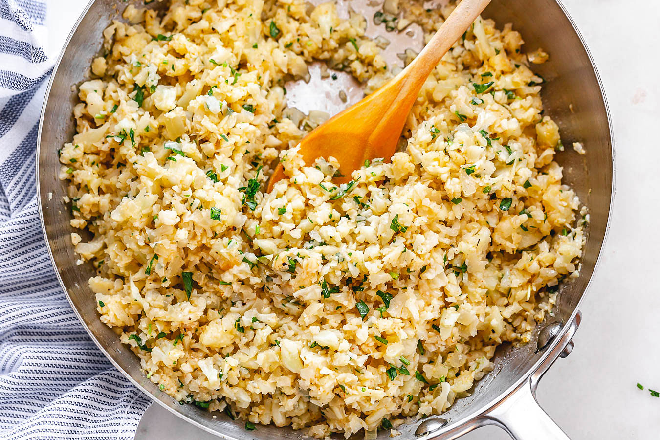 Parmesan Cauliflower Rice Skillet