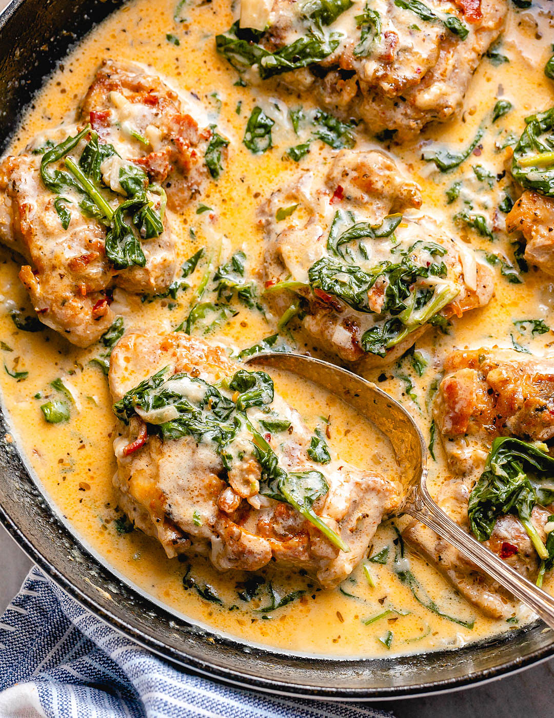 Creamy Garlic Butter Chicken with Spinach and Bacon recipe 1