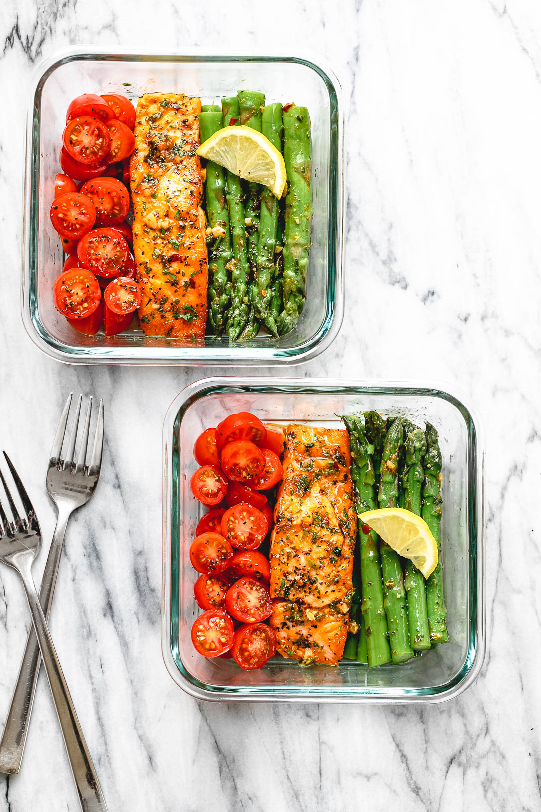 Meal-Prep Garlic Butter Salmon with Asparagus Recipe – Meal Prep Salmon ...