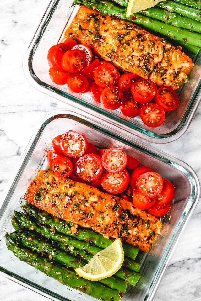 Meal-Prep Salmon and Asparagus in (15-Minute )