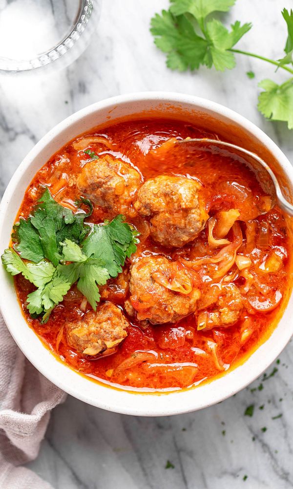 Cabbage Turkey Meatballs Soup