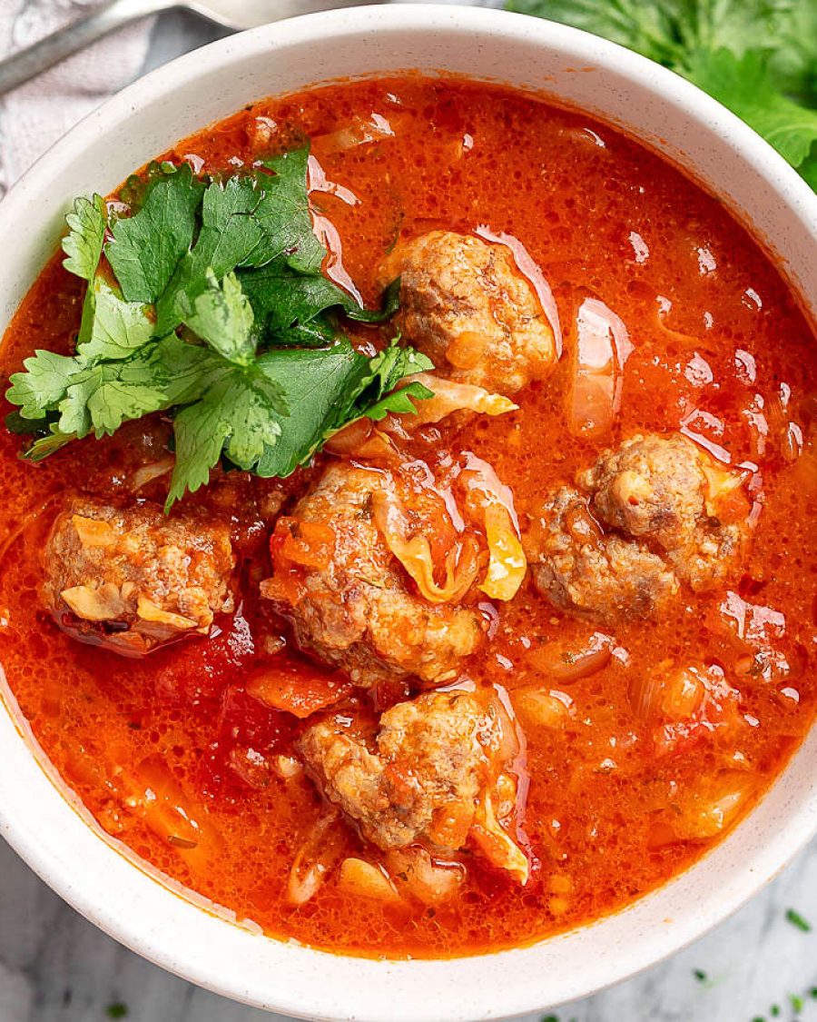 Cabbage Turkey Meatballs Soup - #recipe by #eatwell101 - https://www.eatwell101.com/cabbage-turkey-meatballs-soup