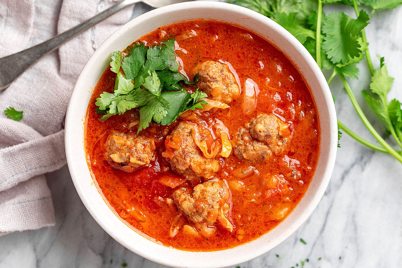 Cabbage Turkey Meatballs Soup