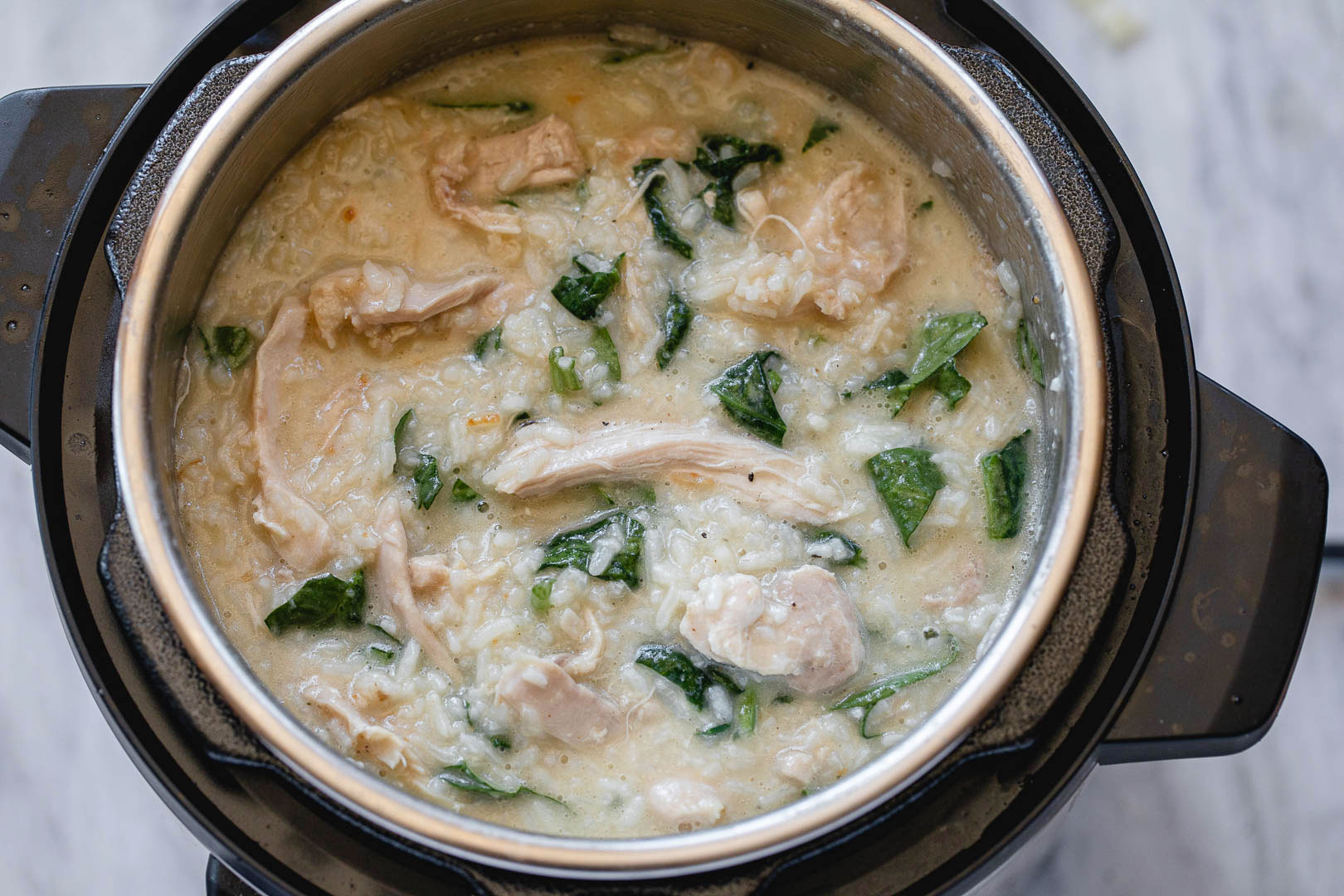 Garlic Chicken Rice Soup with Spinach and Parmesan recipe 3