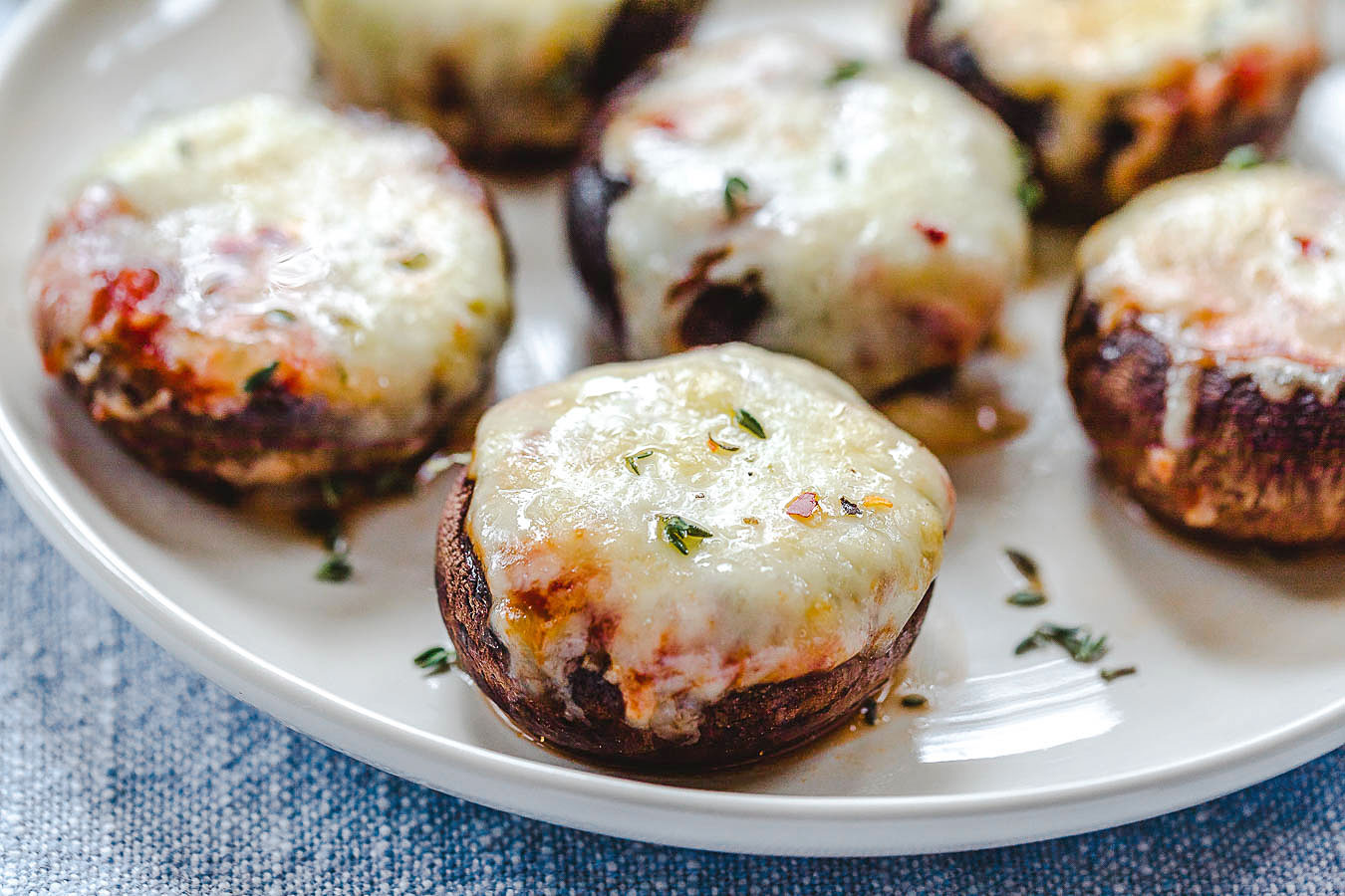 10-Minute Roasted Pizza Mushrooms