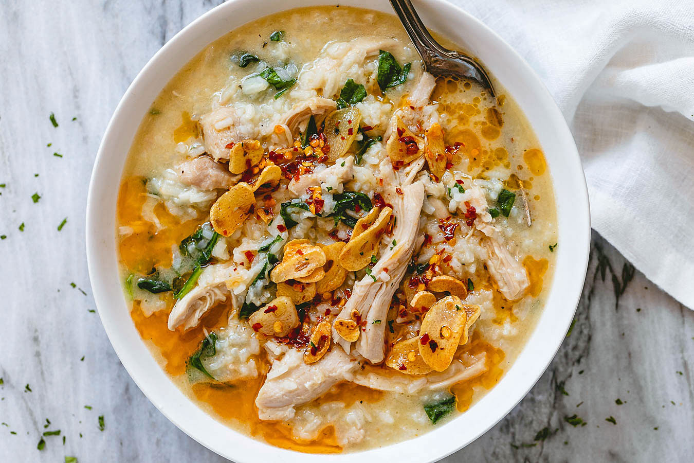 Instant Pot Garlic Parmesan Chicken Rice Soup