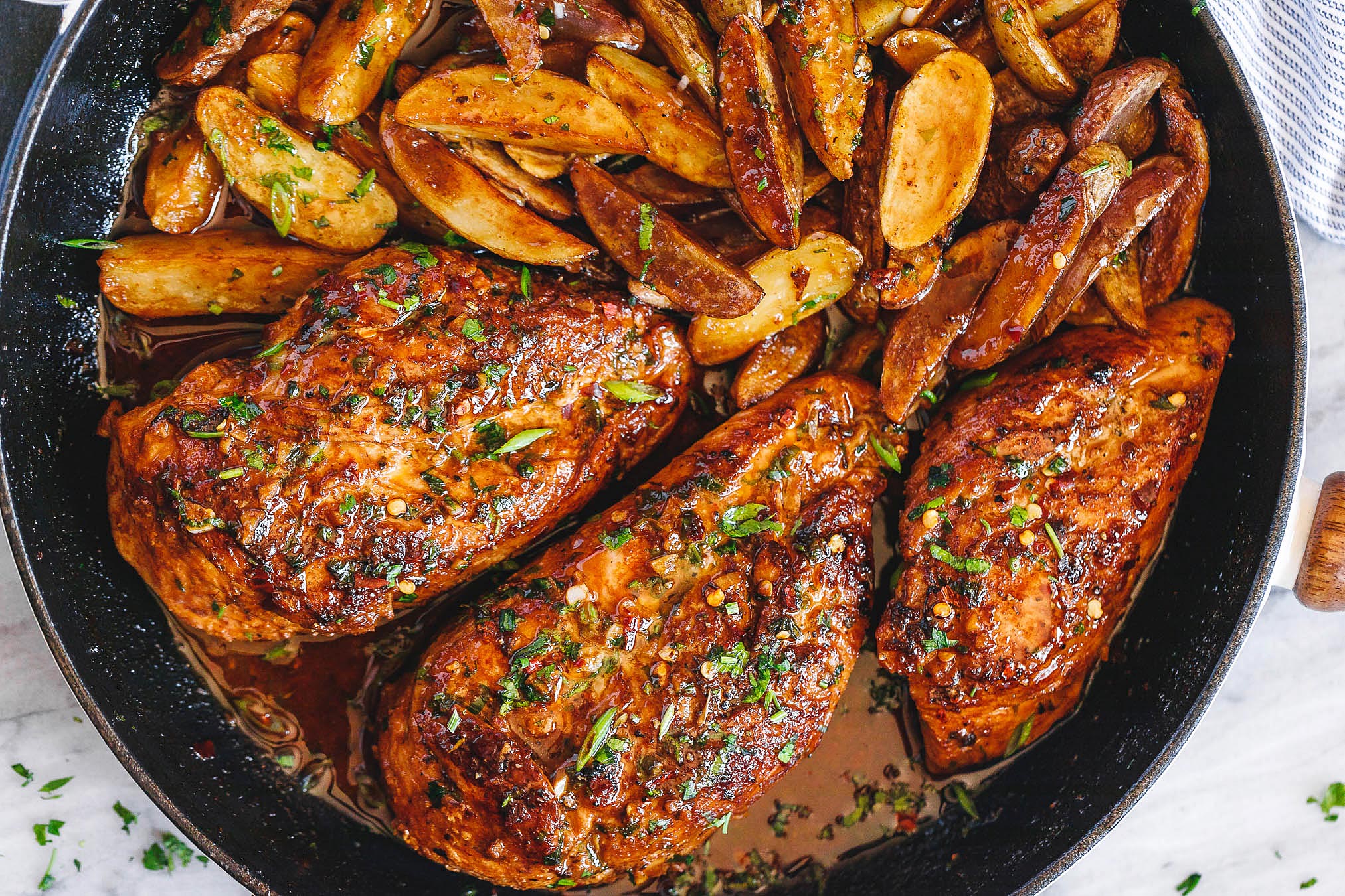 Garlic Butter Chicken and Potato Skillet