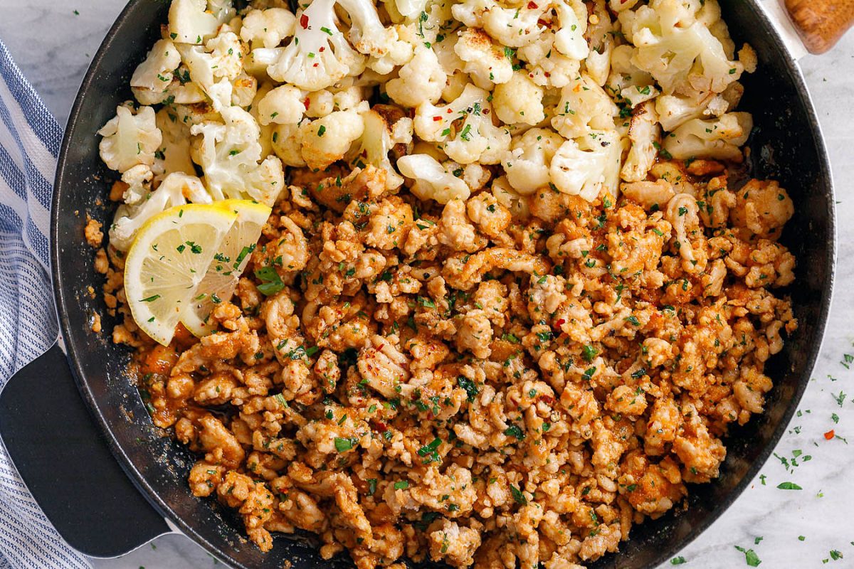 Garlic Butter Ground Turkey with Cauliflower