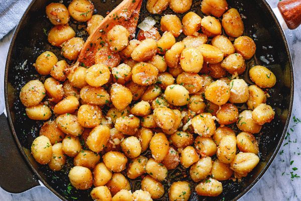 Fried Gnocchi with Garlic & Parmesan