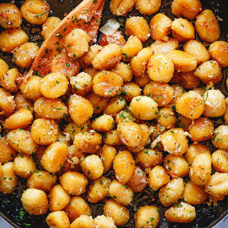 Easy Fried Gnocchi in a Brown Butter Garlic Sauce