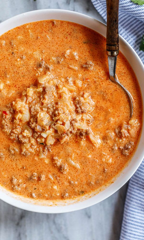 Creamy Cauliflower Ground Beef Soup