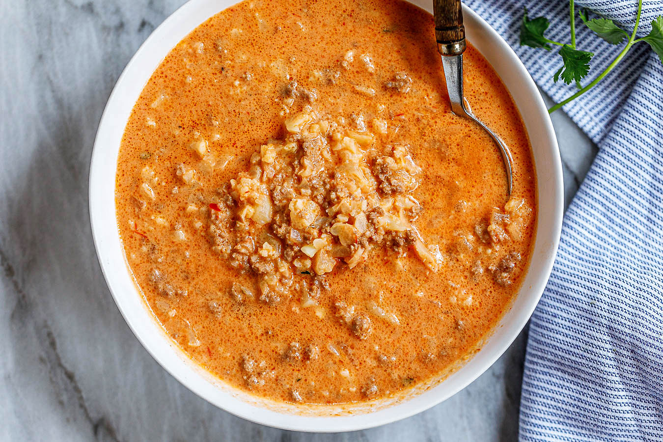 Cauliflower Beef Cream Cheese Soup