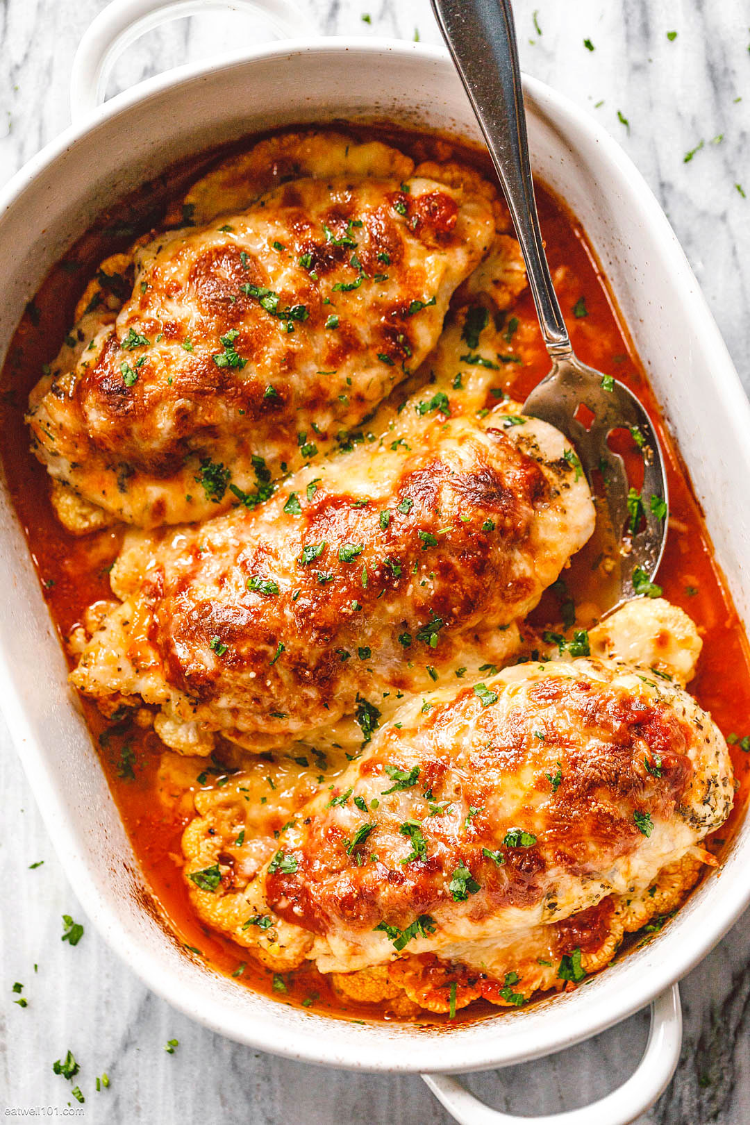 Parmesan Chicken Casserole Recipe with Cauliflower Steaks Chicken