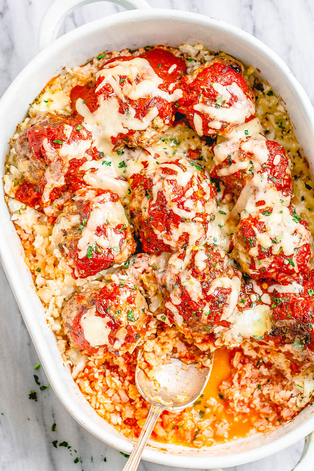 Cheesy Cauliflower Turkey Meatball Casserole Recipe – How to Make ...