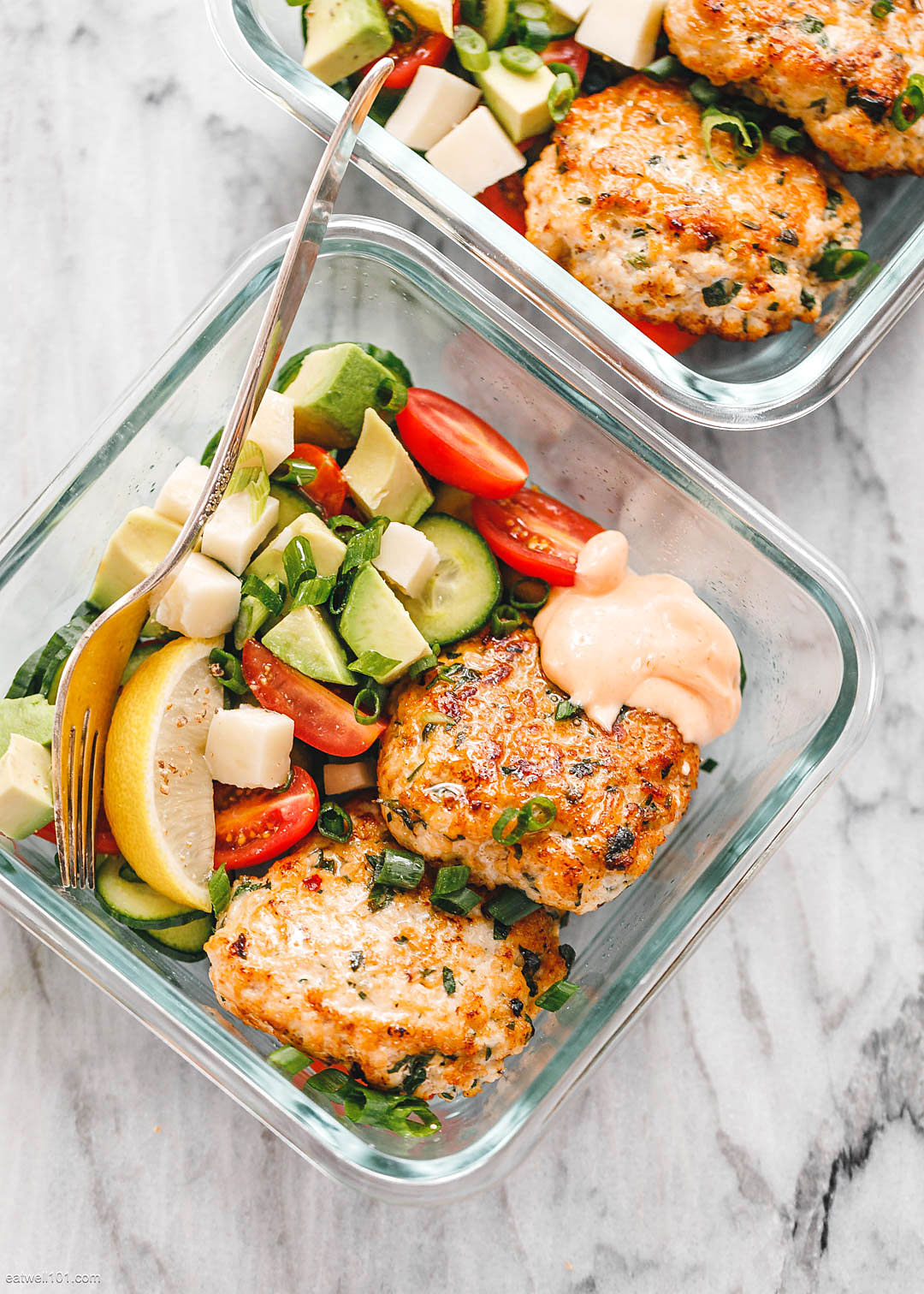 Meal Prep Garlic Herbs Chicken Patties