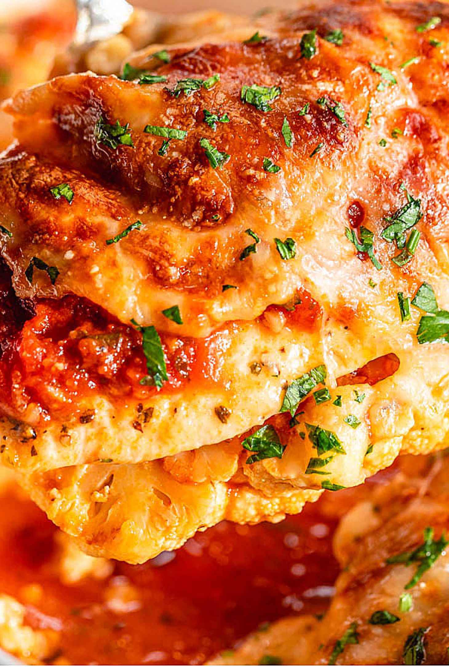 Parmesan Chicken Casserole and Cauliflower Steaks - #recipe by #eatwell101 - https://www.eatwell101.com/chicken-parmesan-and-cauliflower-steaks-casserole-recipe