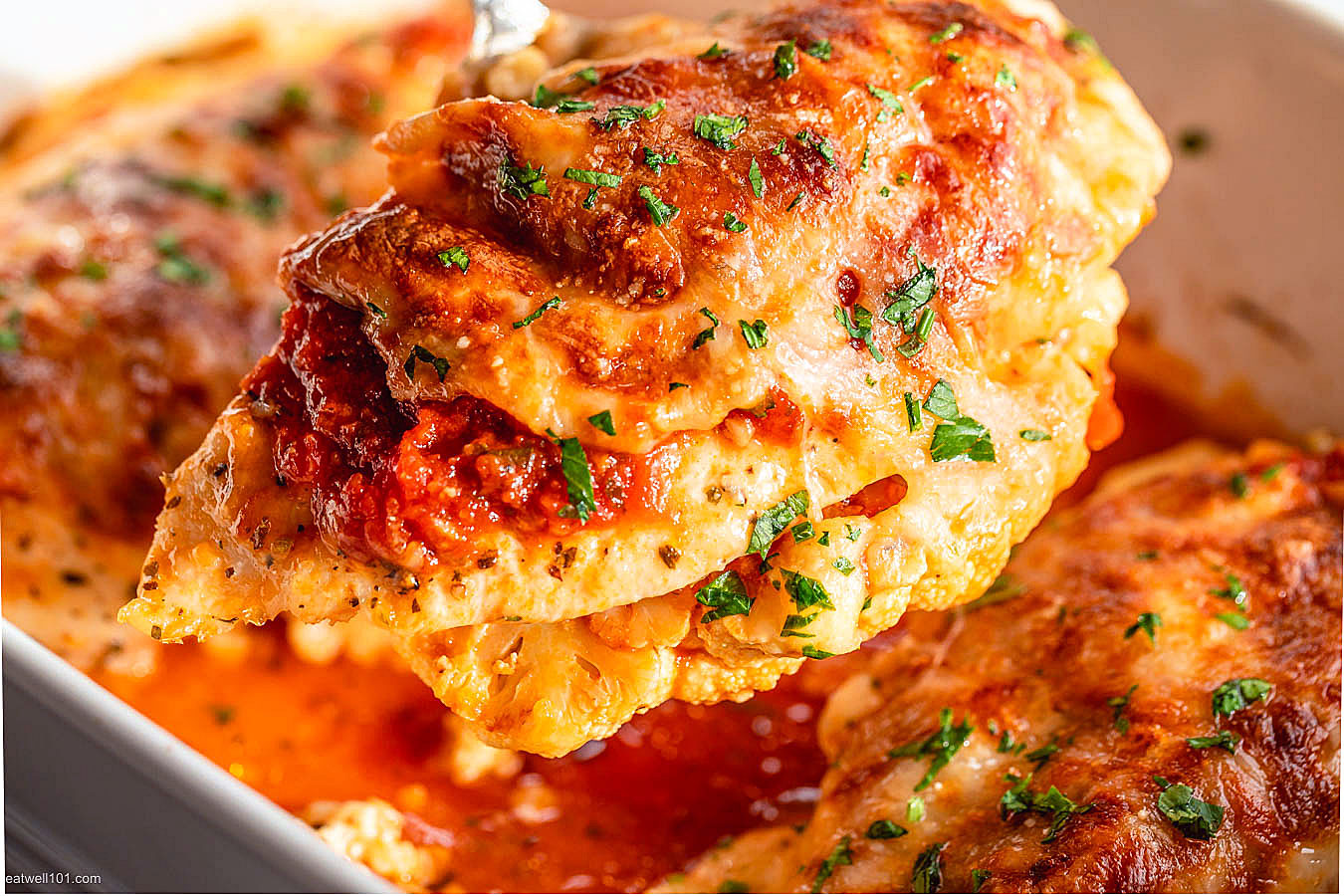 Parmesan Chicken Casserole and Cauliflower Steaks