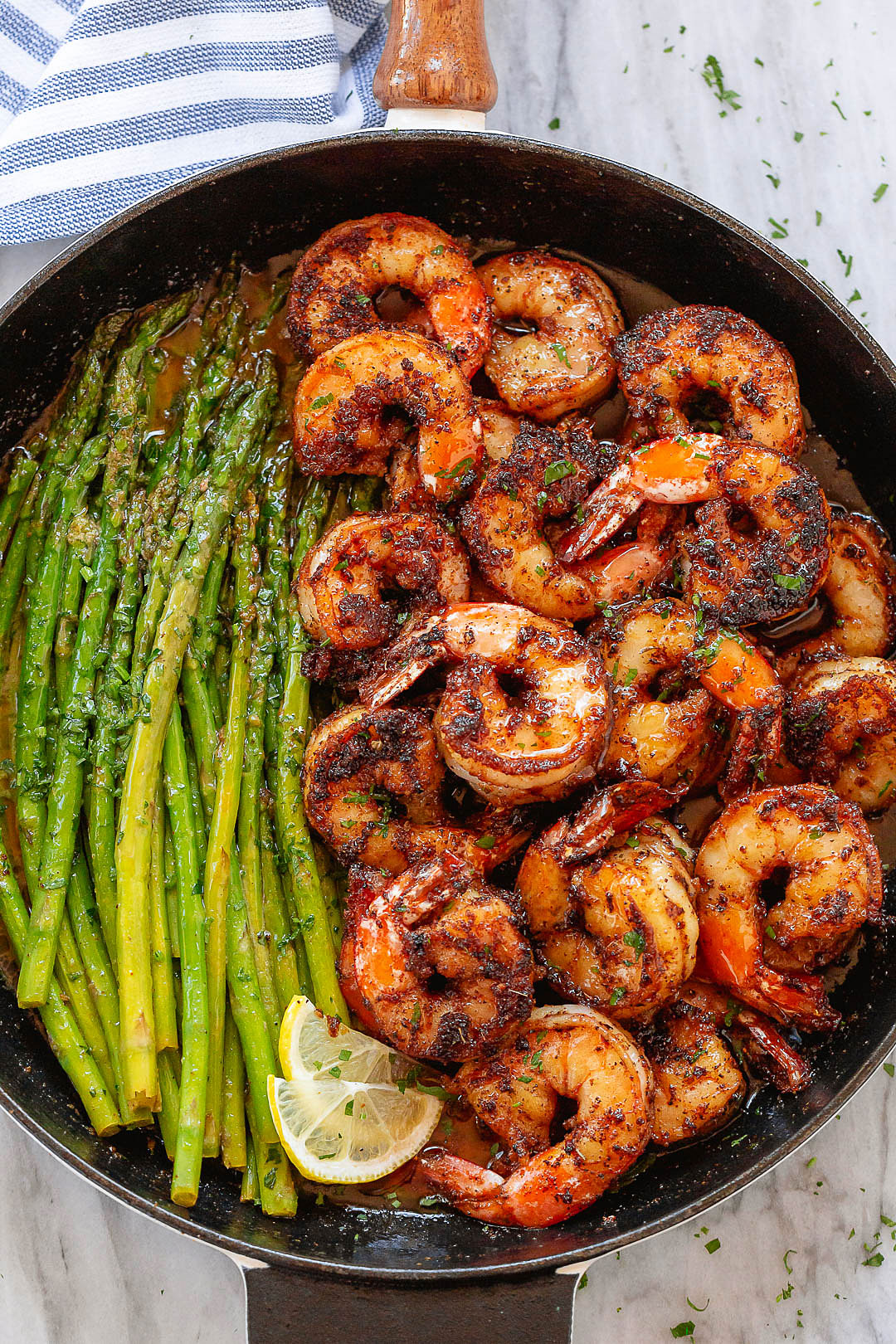 Blackened Shrimp Recipe with Asparagus in 20-Minute – Blackened Shrimp ...