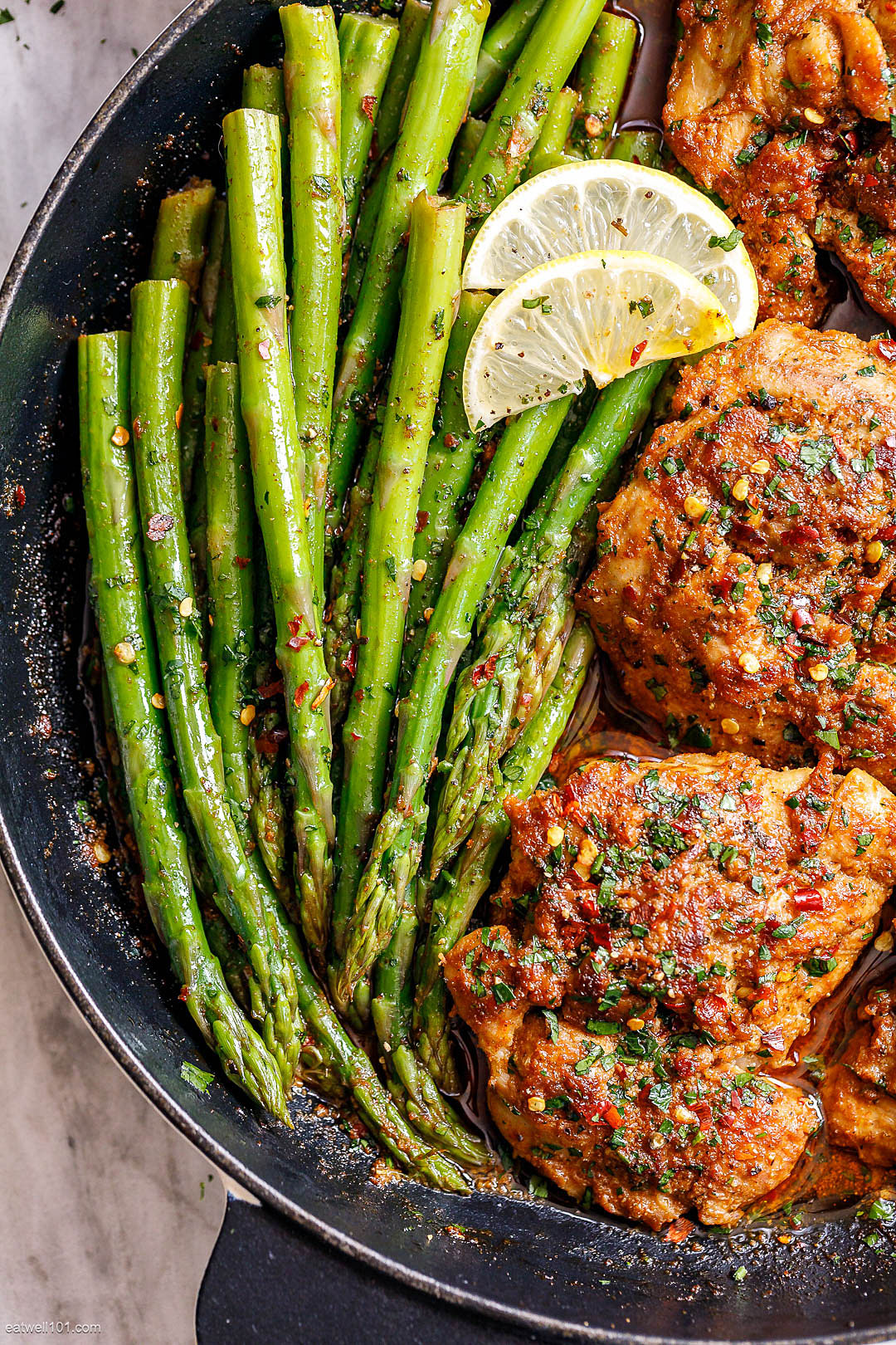 Asado Chicken Thighs and Sauteed Lemon Asparagus Recipe – Best Chicken ...