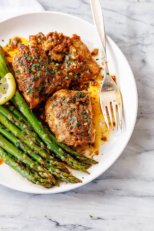 Asado Chicken Thighs and Sauteed Lemon Asparagus Recipe Best Chicken