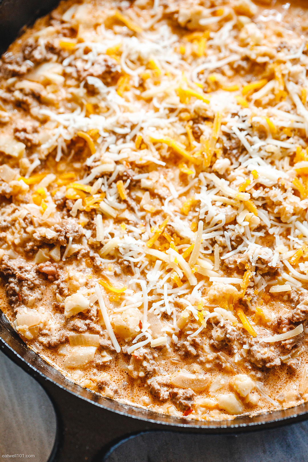 Beef Cauliflower Rice Casserole
