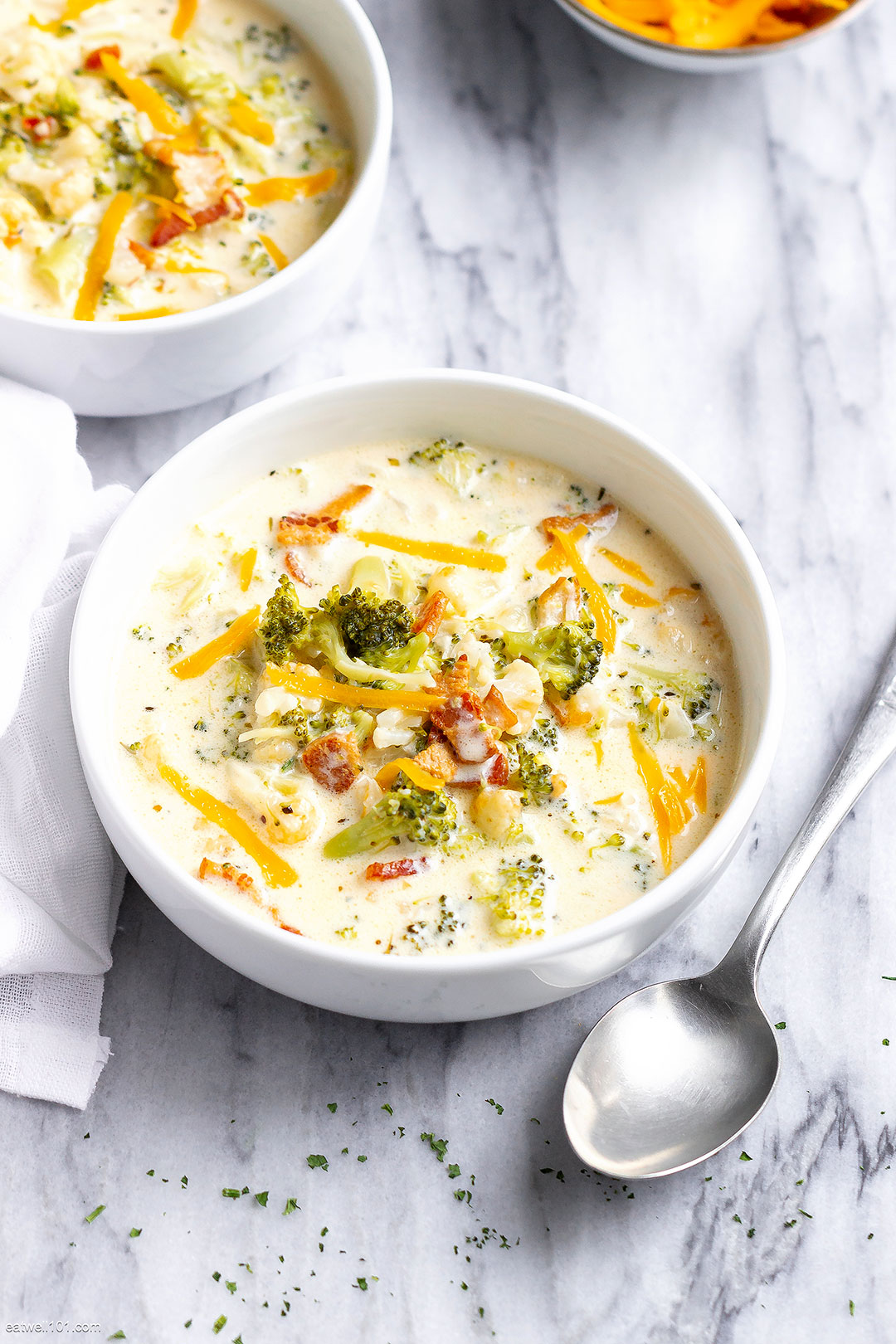 Broccoli Cauliflower Cheese Soup Recipe with Bacon – Broccoli ...