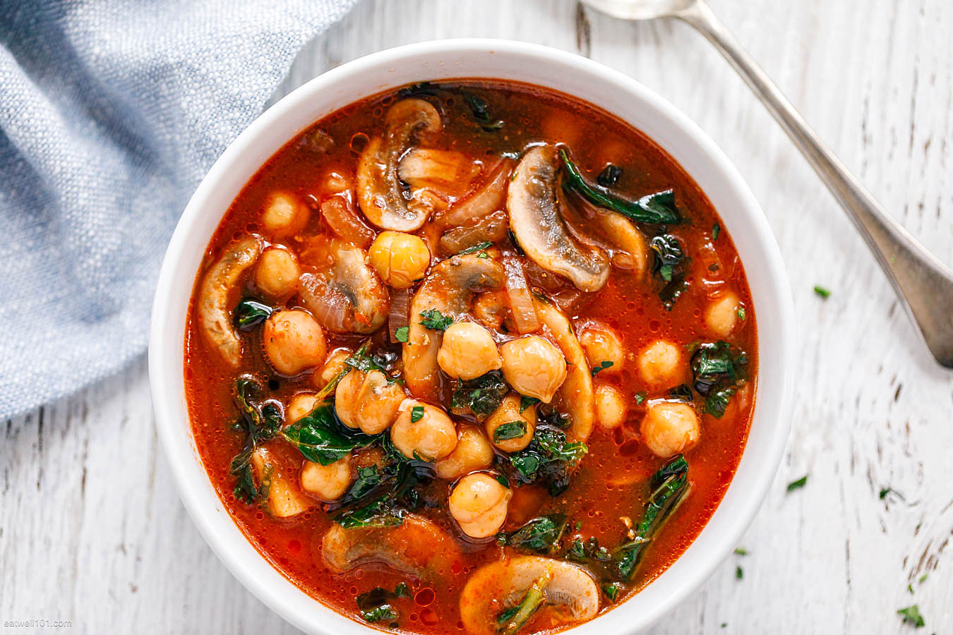 Chickpea Kale Tomato Soup {Vegan}