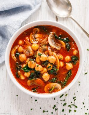 Chickpea Kale Tomato Soup {Vegan}