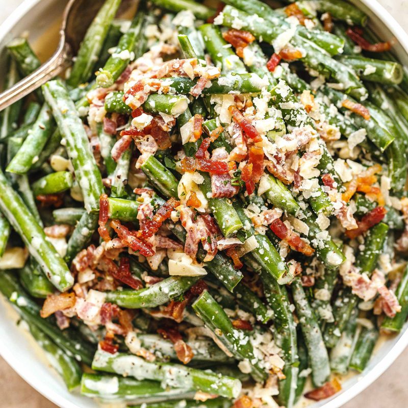 Green Beans Casserole Recipe with Bacon and Parmesan – Best Green Bean ...