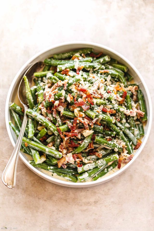 Green Bean Casserole with Bacon and Parmesan