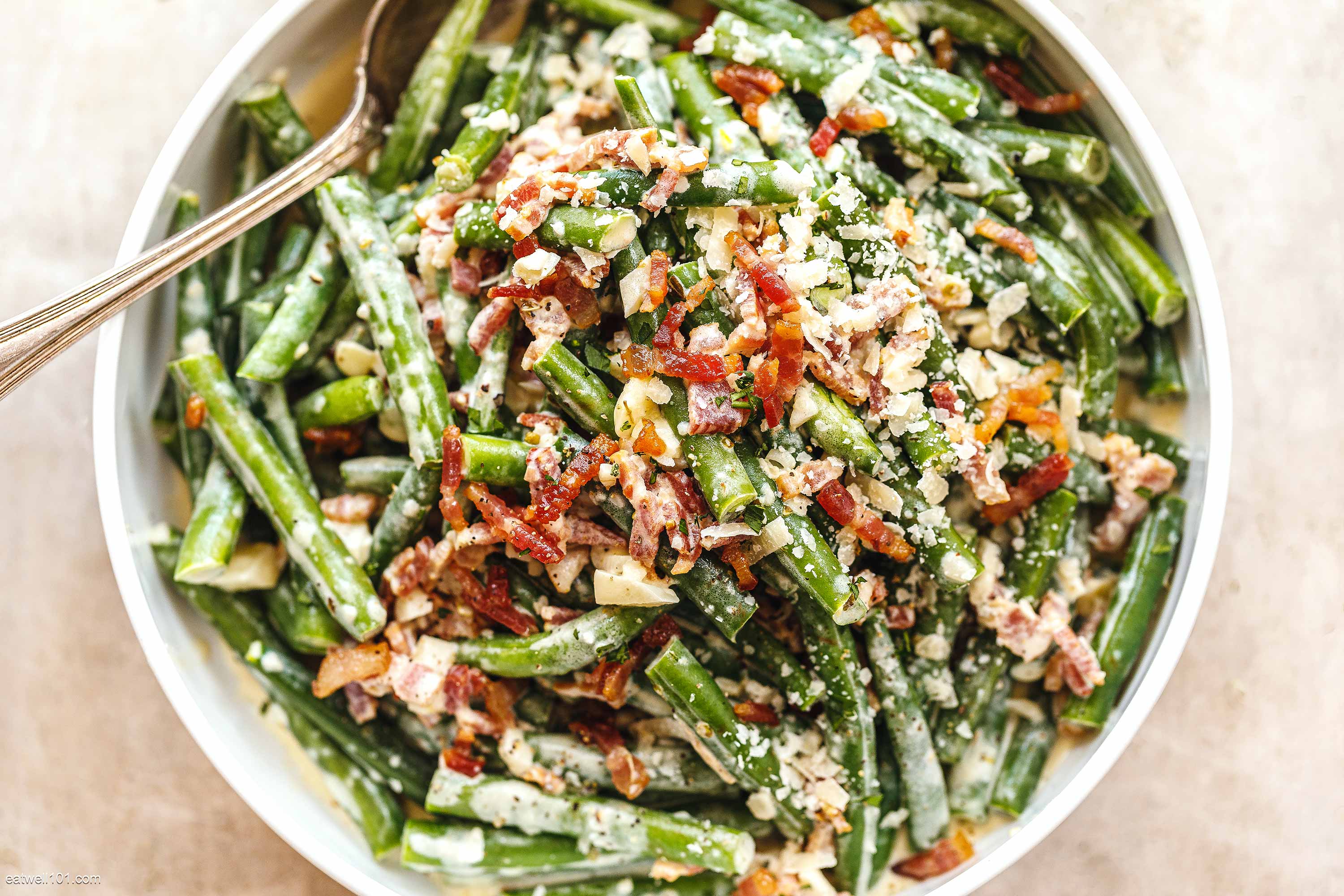 Green Bean Casserole with Bacon and Parmesan