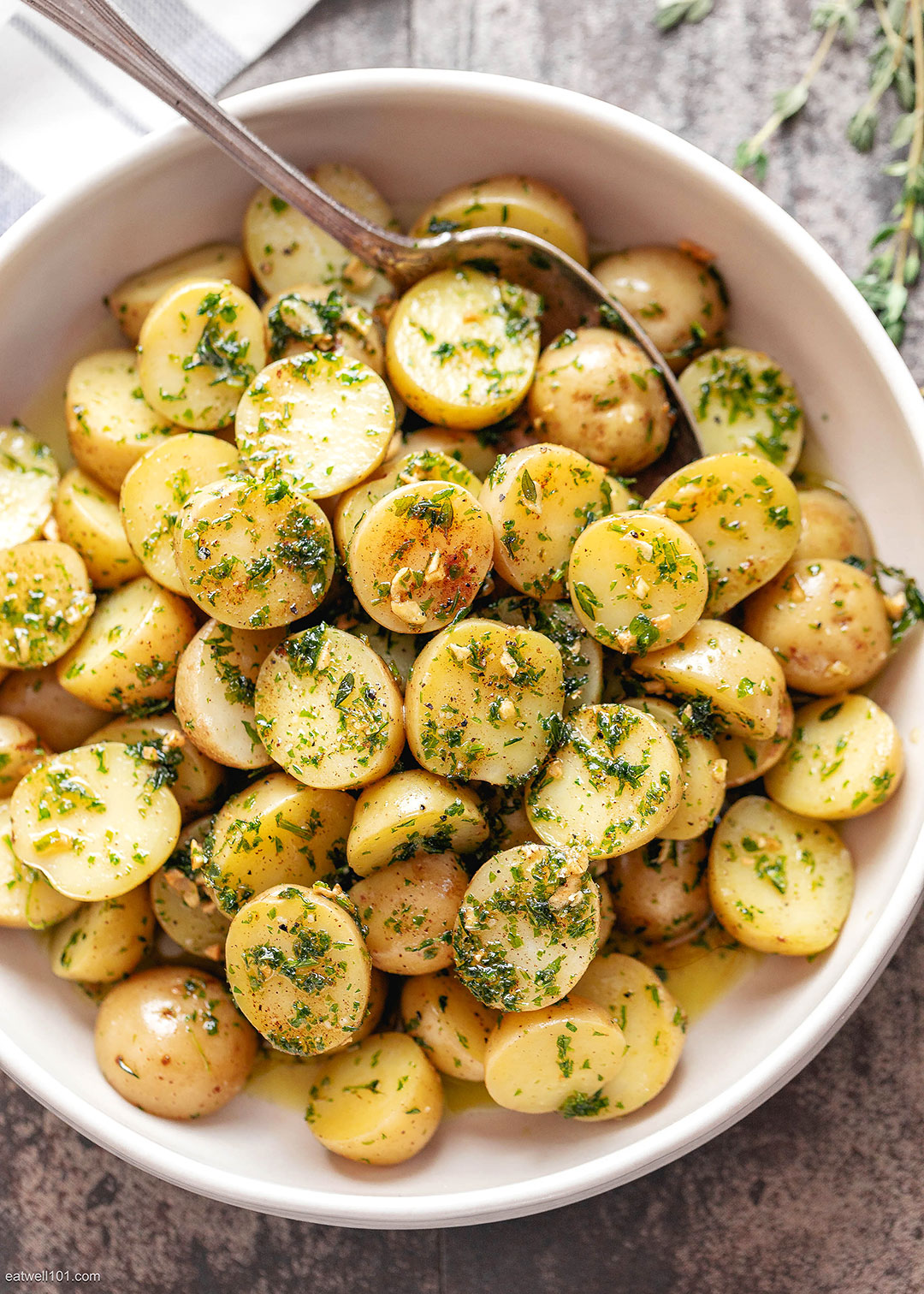 Fried Baby Potatoes with Garlic Brown Butter - MYTAEMIN