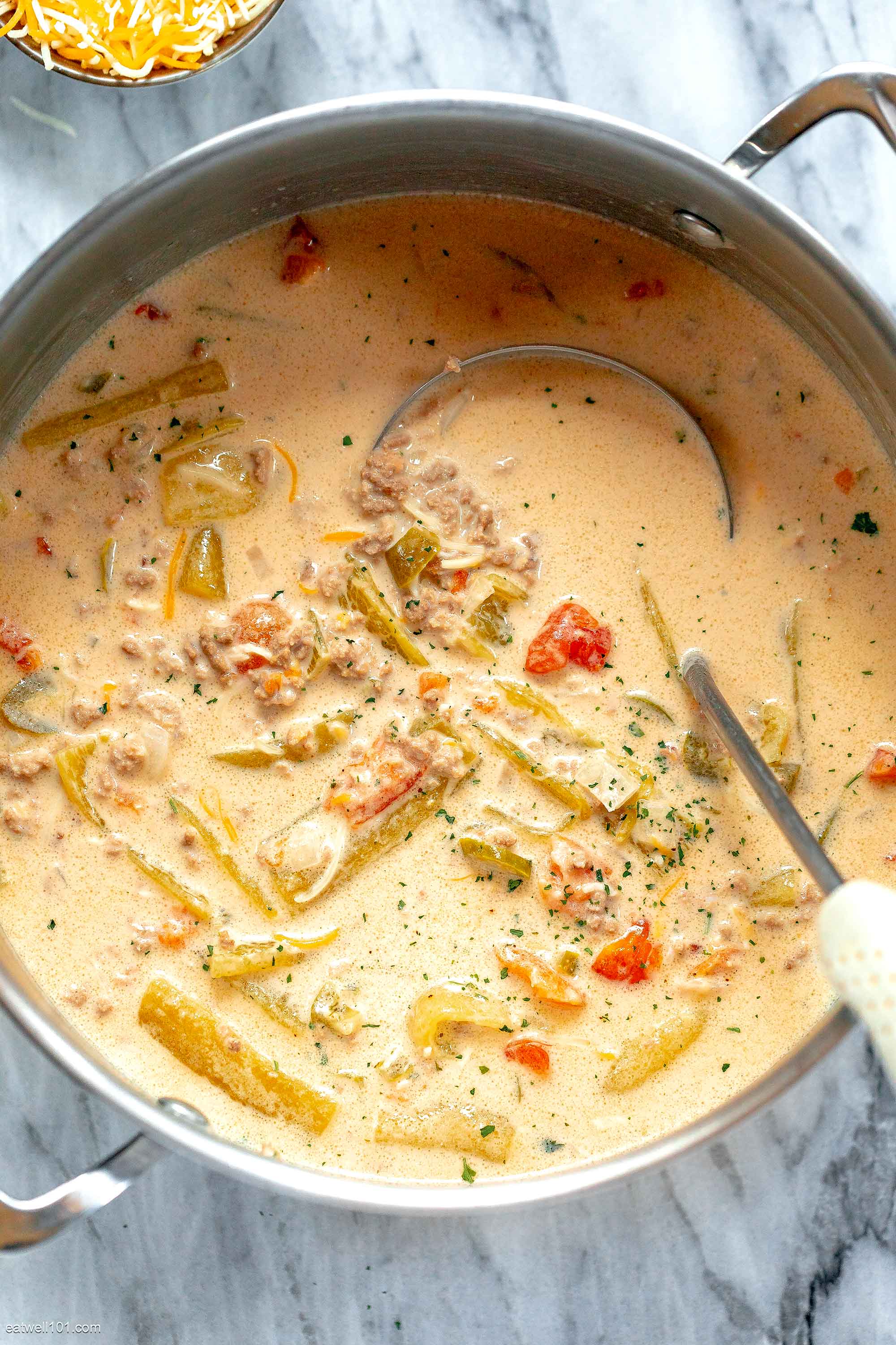 Green Chile Cheeseburger Soup recipe 1