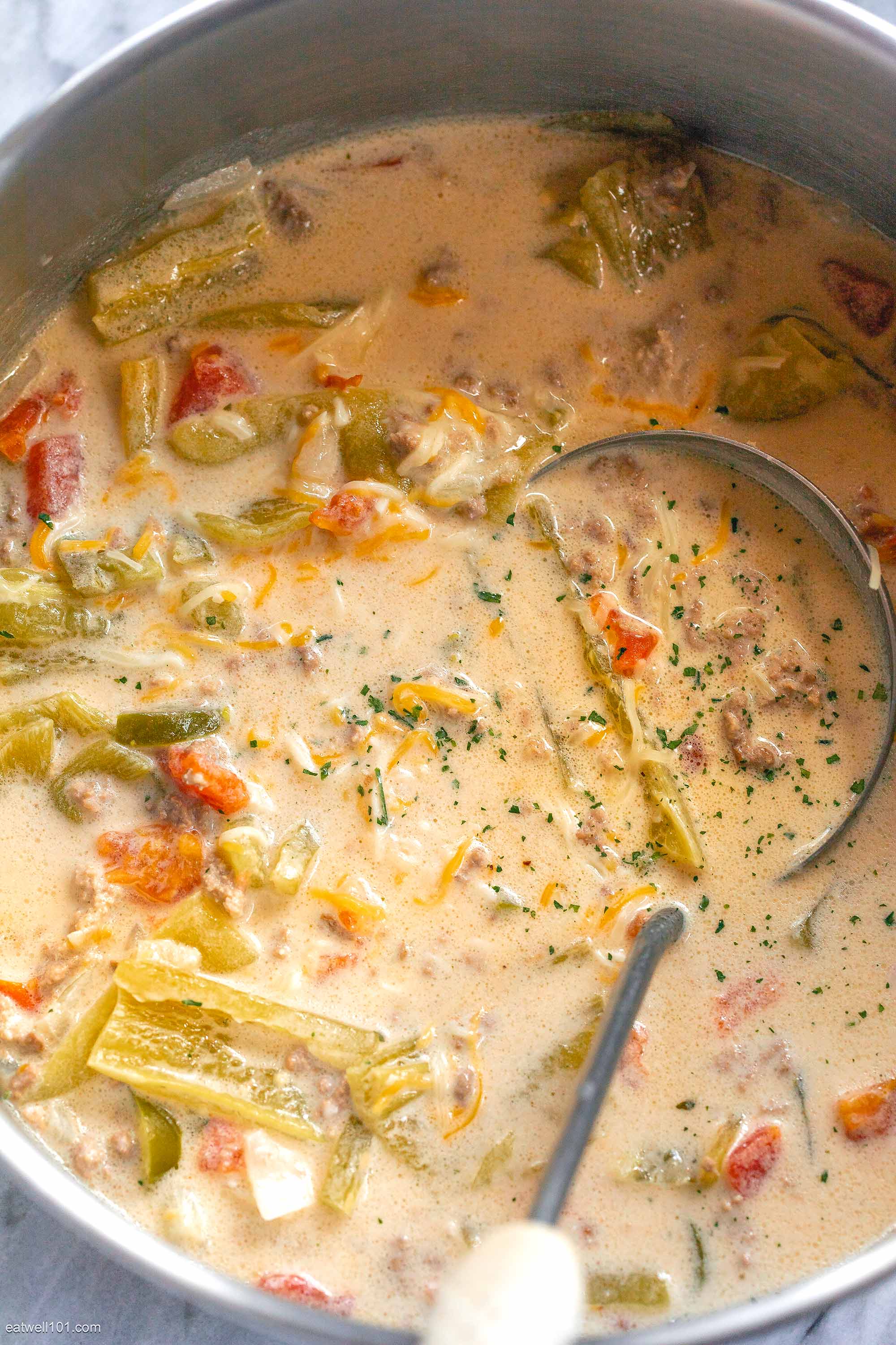 Green Chile Cheeseburger Soup recipe 2