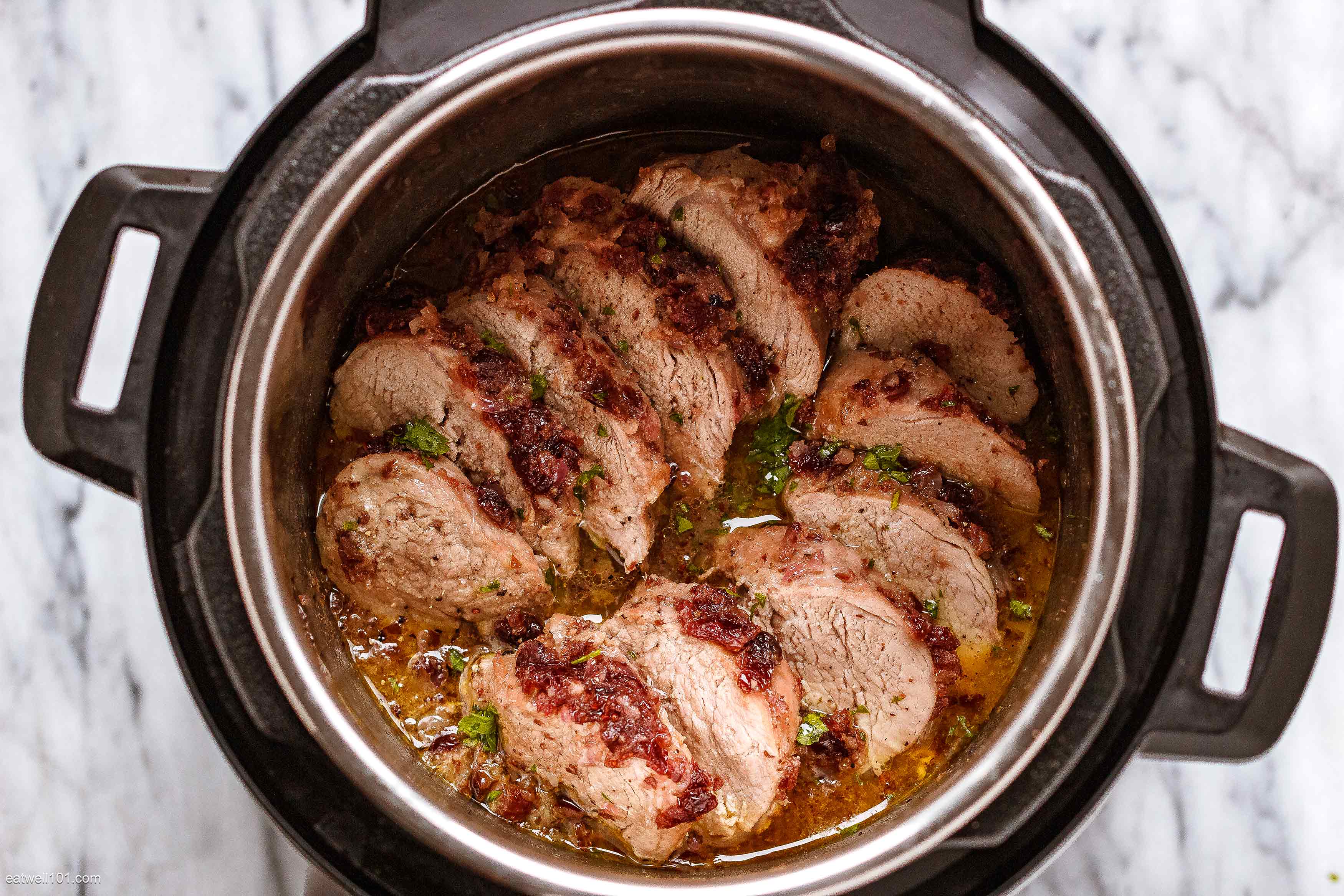 Instant Pot Pork Tenderloin with Cranberry Butter Sauce