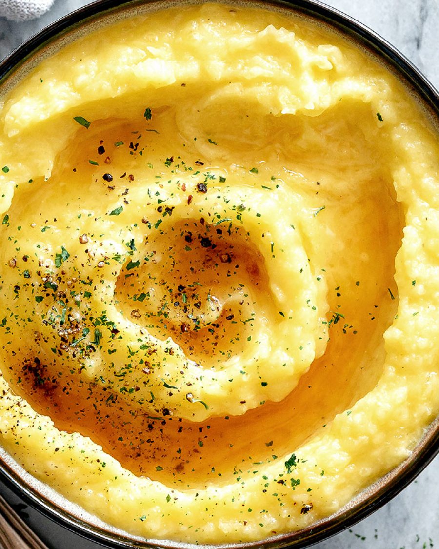 Parmesan Butter Spaghetti Squash Mash - #recipe by #eatwell101 - https://www.eatwell101.com/parmesan-butter-spaghetti-squash-mash-recipe