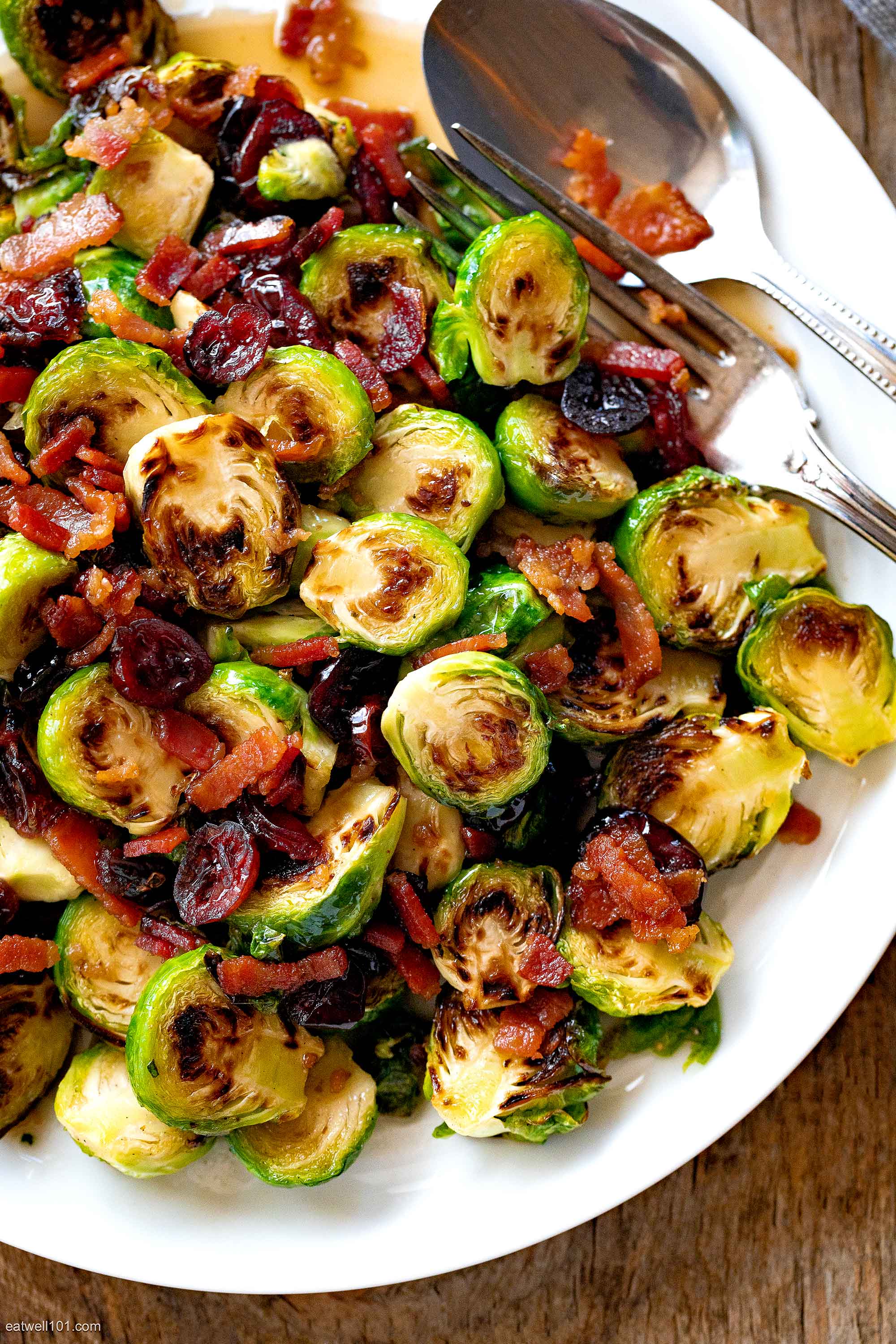 Roasted Brussels Sprouts with Bacon and Cranberries recipe 2