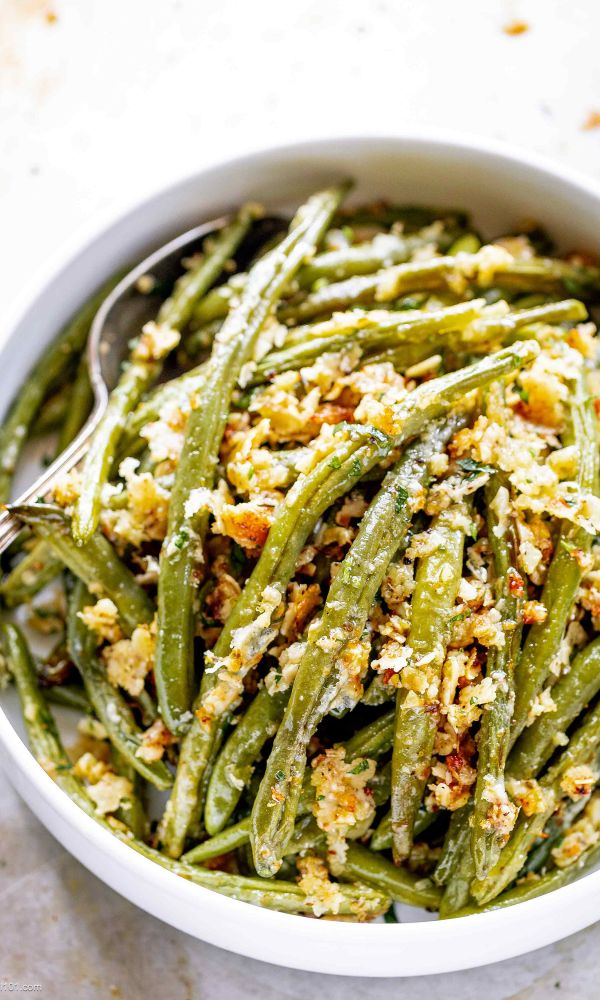 Roasted Green Beans with Garlic Parmesan